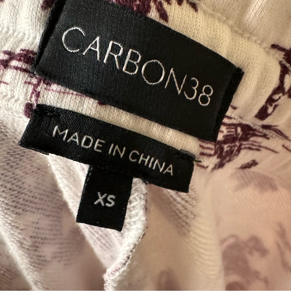 Carbon38 // maroon, white horse toile print wide leg sweatpants size XS fb1 - Picture 10 of 11
